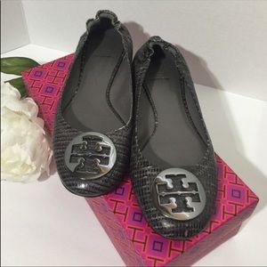 Tory Burch Grey Snakeskin Revas